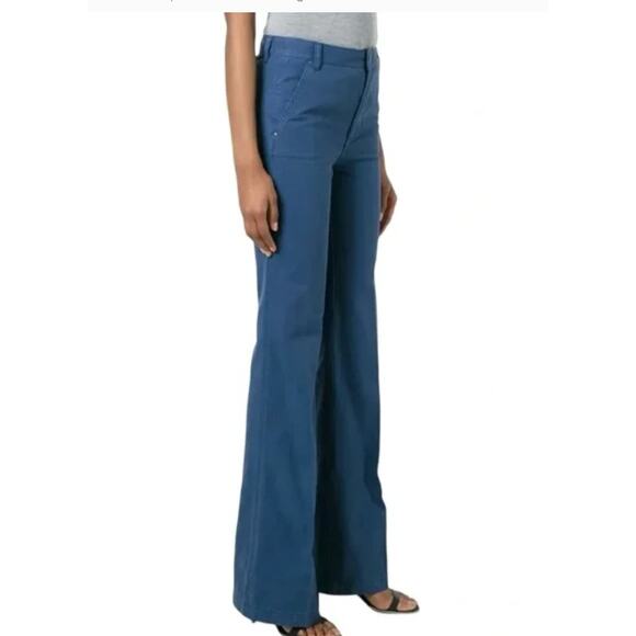 Tory Burch Women's 26 High Rise Wide Leg Blue Relaxed Fit Trouser Pants Capsule - Picture 1 of 11